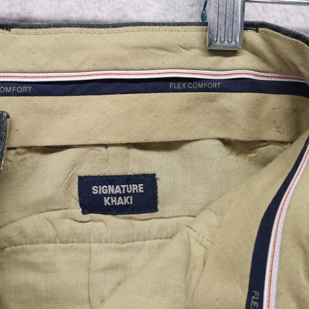 Dockers Pants Mens 30x32 Slim Fit Signature Khaki Flex‎ Comfort Flat Front Gray